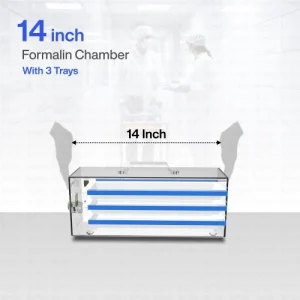 Jiya Formalin Chamber 14 inch with 3 Trays, 5mm Thick material