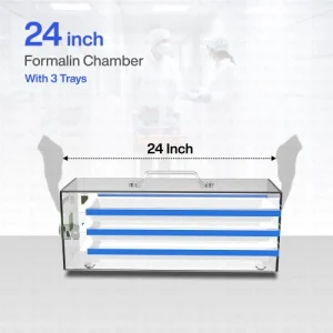 Jiya Formalin Chamber 24 inch with 3 Trays, 5mm Thick material